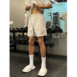 冰絲速乾黑色短褲男款夏季健身運動褲子跑步三分不過膝美式五分褲