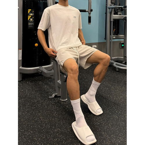 冰絲速乾黑色短褲男款夏季健身運動褲子跑步三分不過膝美式五分褲