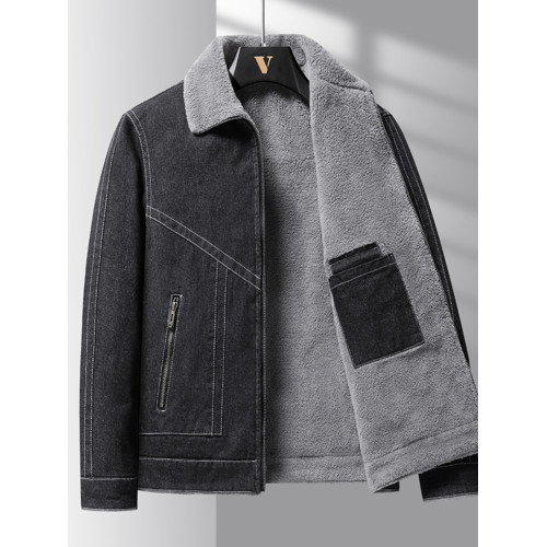 冬季加絨牛仔外套男士寬鬆加厚款夾克大碼青年棉衣保暖棉服上衣潮