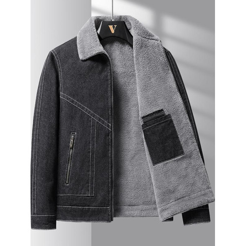 冬季加絨牛仔外套男士寬鬆加厚款夾克大碼青年棉衣保暖棉服上衣潮