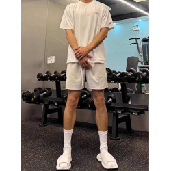 夏季性張力穿搭男痞帥五分褲子速乾跑步四五分褲冰絲薄款沙灘褲