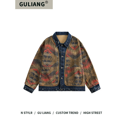 GU LIANG「設計師品牌」好物精選丨美式復古西部提花百搭牛仔夾克