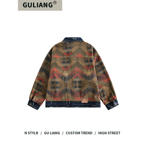 GU LIANG「設計師品牌」好物精選丨美式復古西部提花百搭牛仔夾克