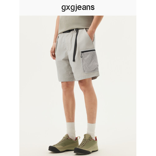 gxg.jeans男裝 多色戶外風網布口袋寬鬆工裝短褲男 25年夏季新款
