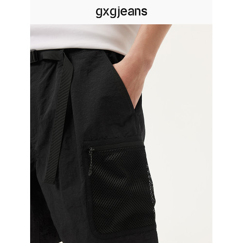 gxg.jeans男裝 多色戶外風網布口袋寬鬆工裝短褲男 25年夏季新款