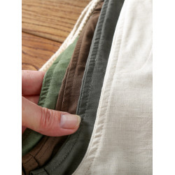 2025夏季薄款亞麻透氣三分褲男士潮流百搭修身外穿美式休閒短褲子