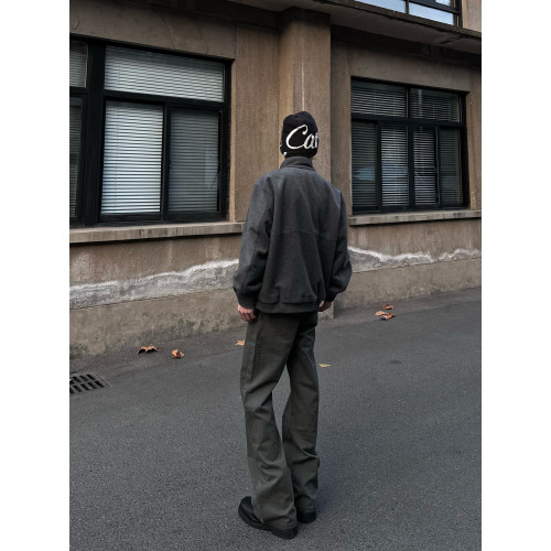 美式cleanfit復古灰綠色微喇牛仔褲直筒顯高顯瘦垂感vibe長褲男女