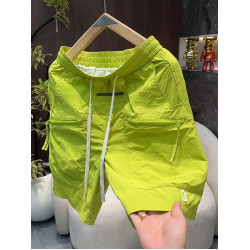 2025夏季薄款工裝速乾短褲男士簡約高檔寬鬆大口袋休閒冰絲五分褲