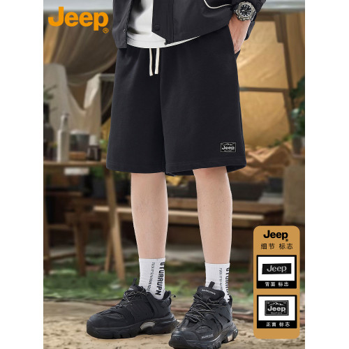 JEEP吉普運動衛褲短褲男款夏季2025新款寬鬆直筒高級感五分中褲子