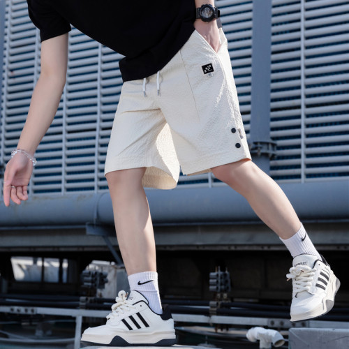 夏季2025年新款短褲男士冰絲薄款韓版休閒寬鬆五分褲男裝運動褲子