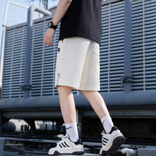 夏季2025年新款短褲男士冰絲薄款韓版休閒寬鬆五分褲男裝運動褲子