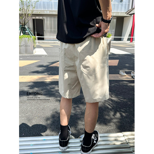 Entong美式潮牌夏季速乾薄款五分短褲寬鬆顯瘦vibe直筒休閒褲子潮