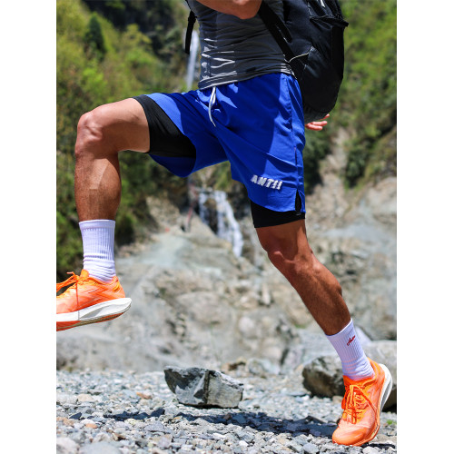 andtime美式綉花短褲褶皺籃球速乾運動休閒騎行戶外寬鬆三四分褲