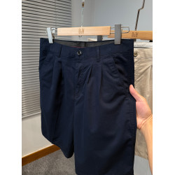 雙褶純棉西裝短褲男2025新款中年爸爸裝夏季外穿五分褲男休閒直筒