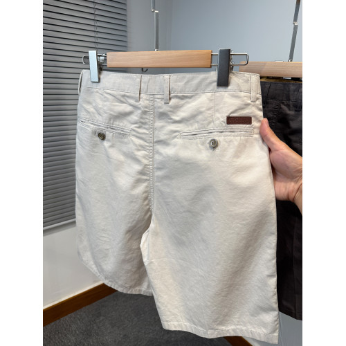 雙褶純棉西裝短褲男2025新款中年爸爸裝夏季外穿五分褲男休閒直筒