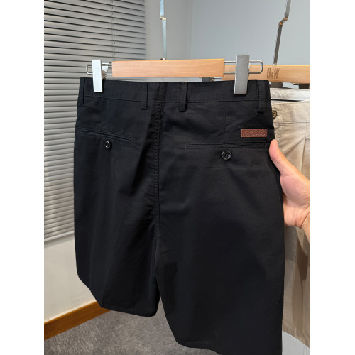 雙褶純棉西裝短褲男2025新款中年爸爸裝夏季外穿五分褲男休閒直筒