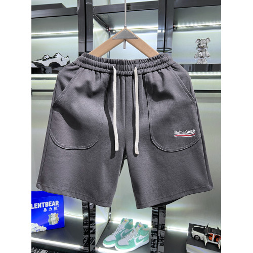 潮牌歐貨男士夏裝四分中褲松緊休閒純色五分短褲運動衛褲潮流刺綉