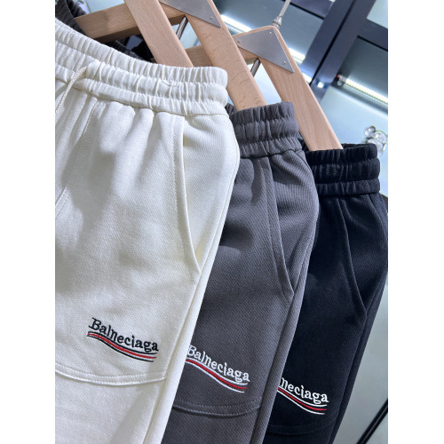 潮牌歐貨男士夏裝四分中褲松緊休閒純色五分短褲運動衛褲潮流刺綉