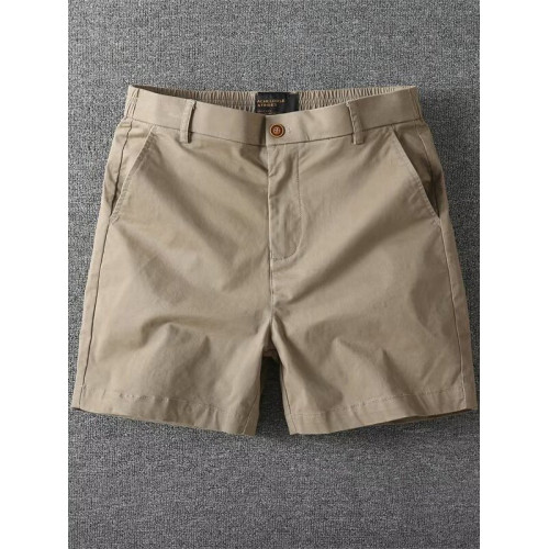 夏季純棉休閒輕薄短褲男式歐美直筒修身四五分褲大碼純色百搭褲子