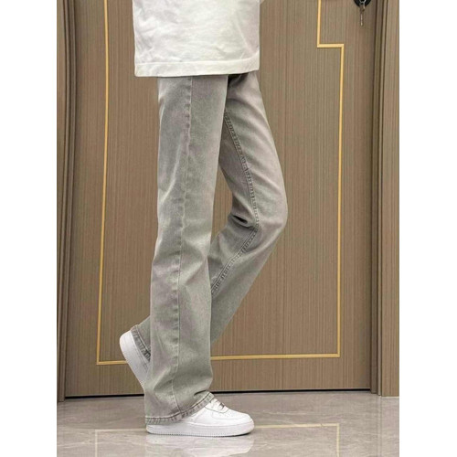 水泥菸灰色牛仔褲男夏秋新款美式復古vibe褲子窄版顯瘦直筒微喇褲