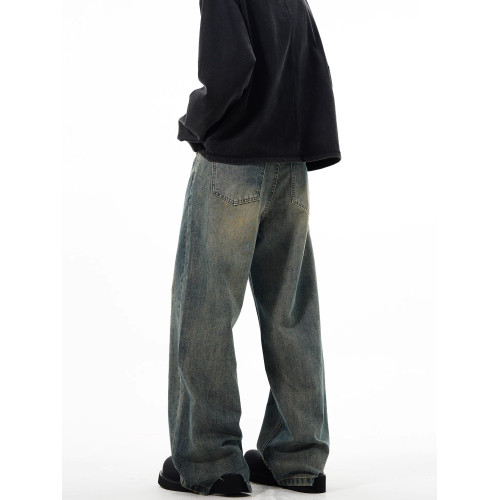 MADWITCH美式cleanfit休閒直筒濶腿牛仔褲男復古vintage寬鬆褲子