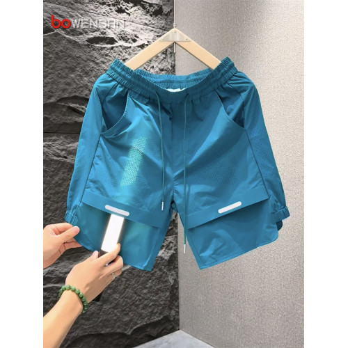 潮牌白色打孔運動短褲男士2026新款夏季外穿速乾工裝五分褲子男款