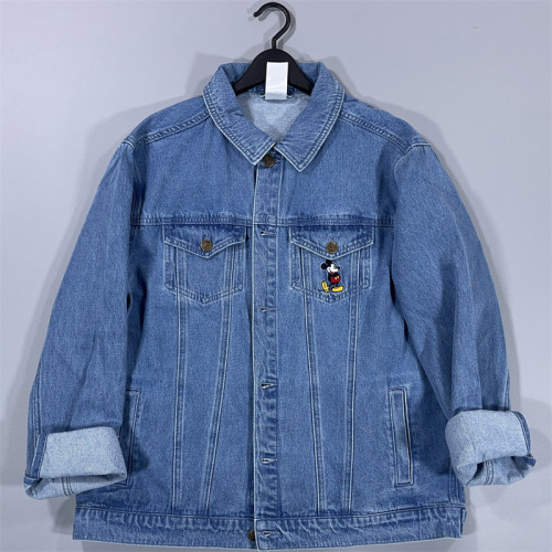 老百姓 元 日系大碼119刀男米奇後背高針大刺綉繙領牛仔古著外套