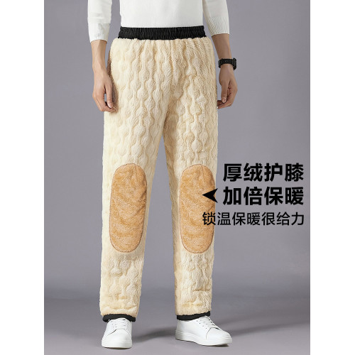 高定版冬季加絨加厚棉褲男防風防水保暖外穿直筒男士休閒褲滑雪褲