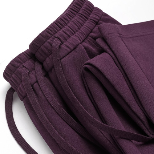 少見的烏梅紫！醬紫色高腰窄版直筒香蕉褲女垂感顯瘦休閒濶腿褲子