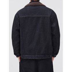 美式羊羔絨外套男2025新款棉服加厚保暖男士毛領牛仔夾克秋冬衣服