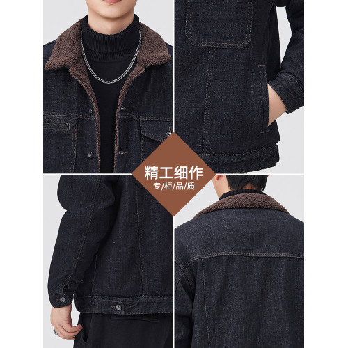 美式羊羔絨外套男2025新款棉服加厚保暖男士毛領牛仔夾克秋冬衣服