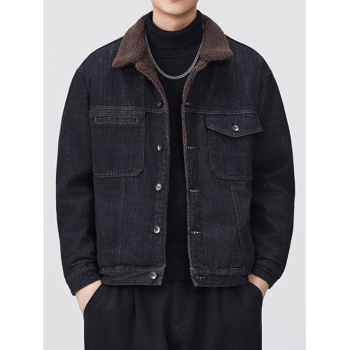 美式羊羔絨外套男2025新款棉服加厚保暖男士毛領牛仔夾克秋冬衣服