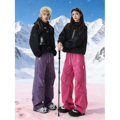 東北零下40度軟殼沖鋒褲男女冬季加絨防寒工裝褲子戶外登山滑雪褲