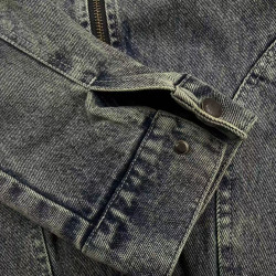 美式復古做舊洗水痞帥燈芯絨拼接牛仔上衣 改良男女底特律夾克