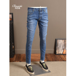 2025春秋淺色牛仔褲男修身小腳褲彈力潮流韓版高級秋冬休閒褲子男