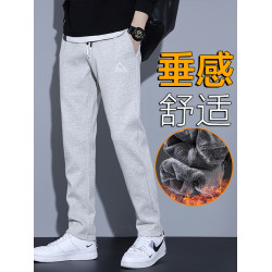 休閒褲男修身直筒彈力寬鬆秋冬運動長褲子2025年冬季加絨男士衛褲