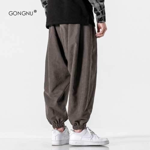 日系潮牌褲子男士2025春秋季休閒褲寬鬆百搭束腳哈倫運動褲子潮流