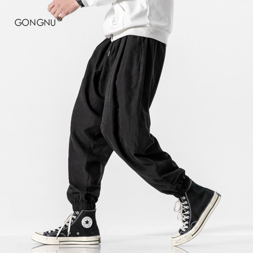 日系潮牌褲子男士2025春秋季休閒褲寬鬆百搭束腳哈倫運動褲子潮流