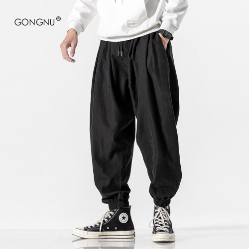 日系潮牌褲子男士2025春秋季休閒褲寬鬆百搭束腳哈倫運動褲子潮流