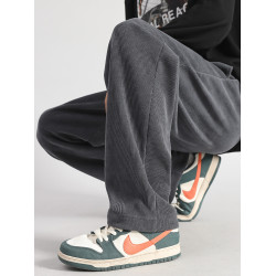 燈芯絨褲子男寬鬆男士長褲休閒褲冬季加絨運動衛褲秋冬直筒濶腿褲