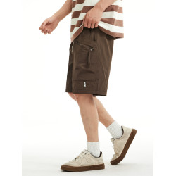 冰絲工裝短褲男夏季薄款寬鬆多口袋直筒休閒褲美式戶外速乾五分褲