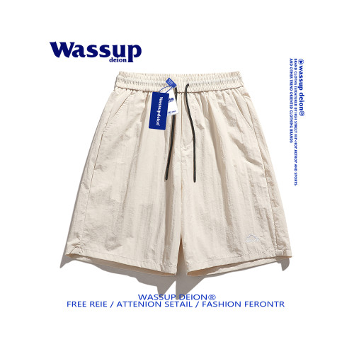 wassupdeion多巴胺夏季薄款五分褲男紫色潮牌速乾寬鬆情侶沙灘褲