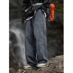 戶外登山徒步防潑水褲子男直筒休閒工裝褲長褲加厚保暖棉褲沖鋒褲