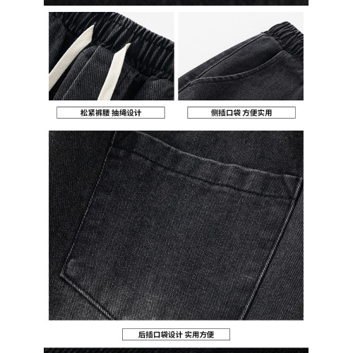 NASA牛仔褲男士春秋夏季2026新款工裝潮牌高街直筒濶腿休閒長褲子