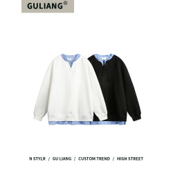 GU LIANG「設計師品牌」好物精選丨美式復古學院風寬鬆假兩件衛衣