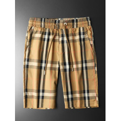 2025夏季新款輕奢歐貨運動休閒短褲男高檔潮流格子印花五分褲沙灘