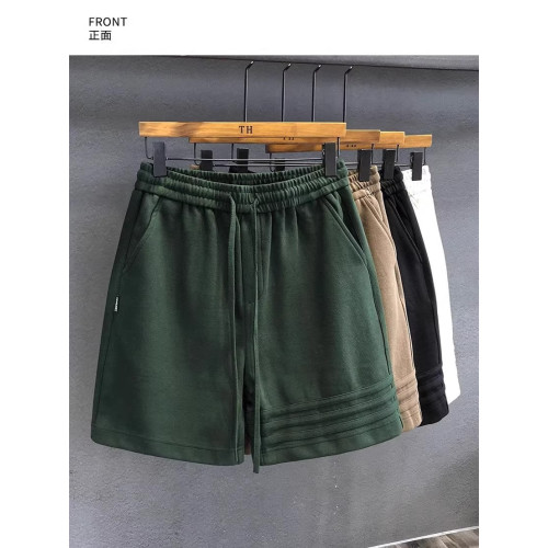 重磅運動休閒美式短褲男士夏季2025新款純色簡約寬鬆五分沙灘褲男 重磅運動休閒美式短褲男士夏季2025新款純色簡約寬鬆五分沙灘褲男