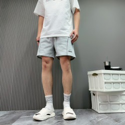 夏季新款短褲男美式刺綉字母運動跑步反光條休閒中褲四分褲子寬鬆