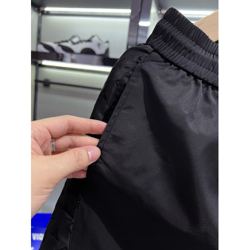 歐貨高級拼接冰絲休閒短褲男夏季2025新款潮流男士涼感沙灘五分褲