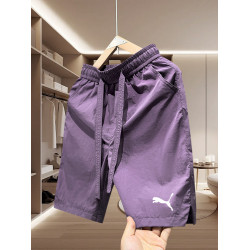 馬家夏季新款速乾男生短褲美式中褲刺綉男士五分褲寬鬆情侶沙灘褲